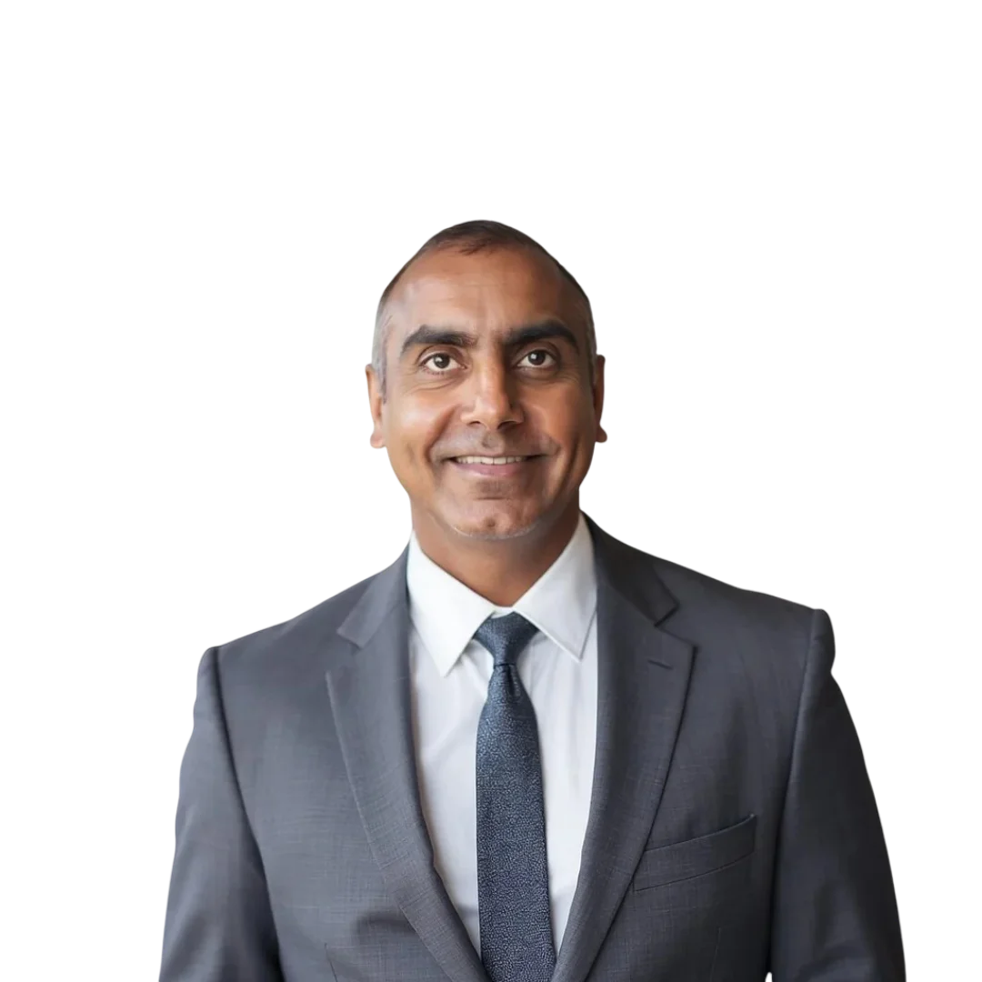 Professional AI Marketing Expert - Confident business leader in blue plaid suit